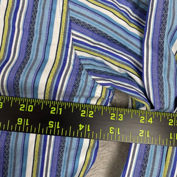 Robert Graham Mens Shirt Large Striped Button-Down With Paisley Cuff Detail - Picture 4 of 9